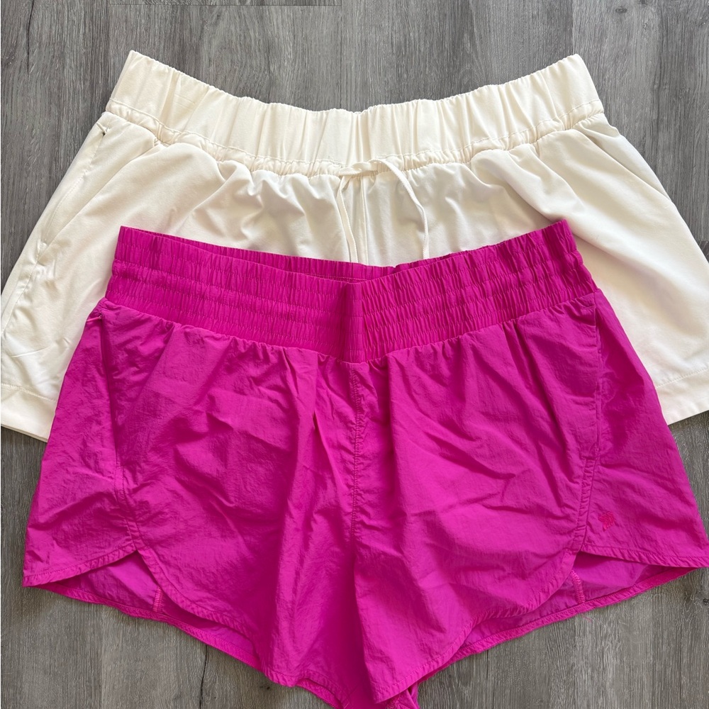 All in Motion Women's Athletic Shorts Bundle | Pink and White Shorts | XXL